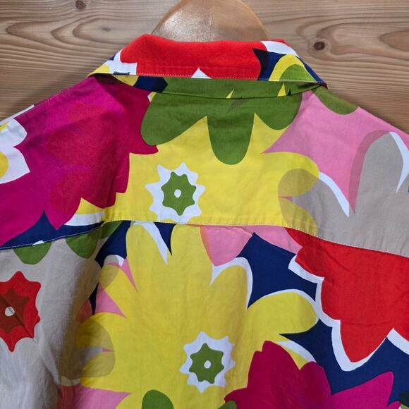 Mr Turk Floral Vibrant Short Sleeve Button Shirt Men XL READ - Picture 4 of 10